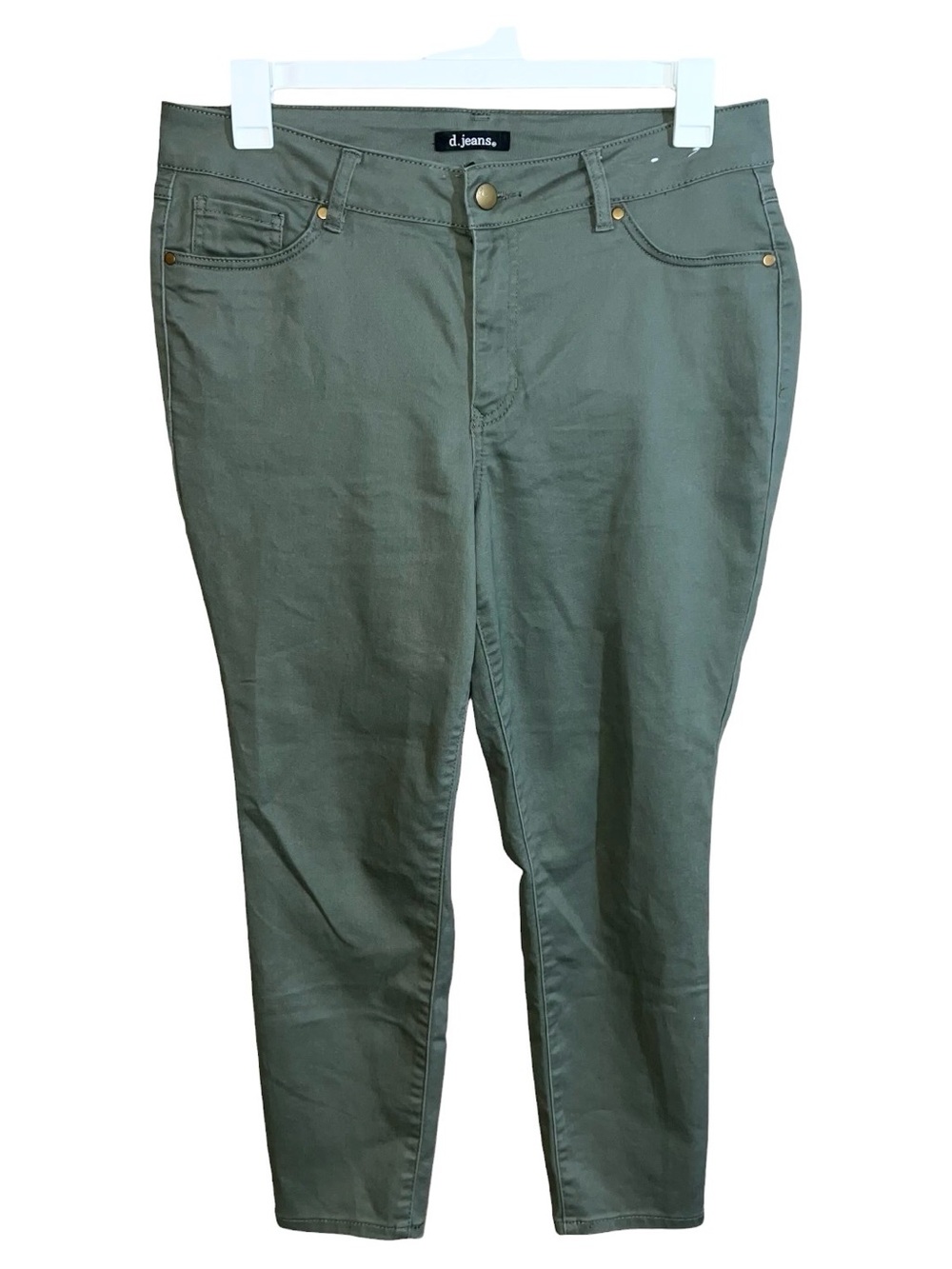 d. jeans Straight Pants Women’s 14W Olive Green 34x26